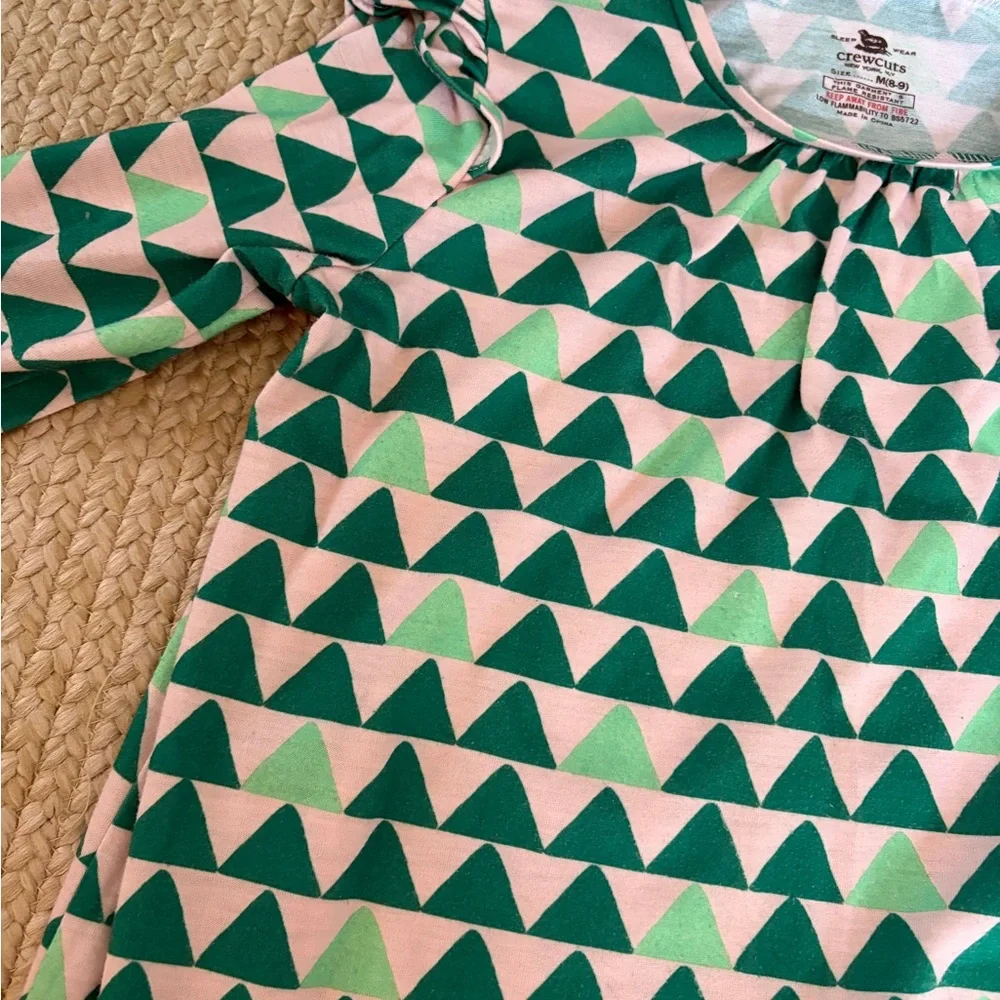Crewcuts Green Triangle Ruffle Nightgown 8/9